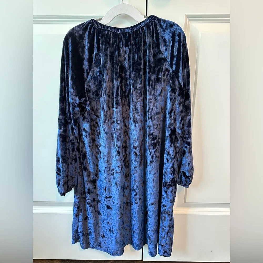 Harper Canyon Girls Blue Velvet Dress (Size 7)